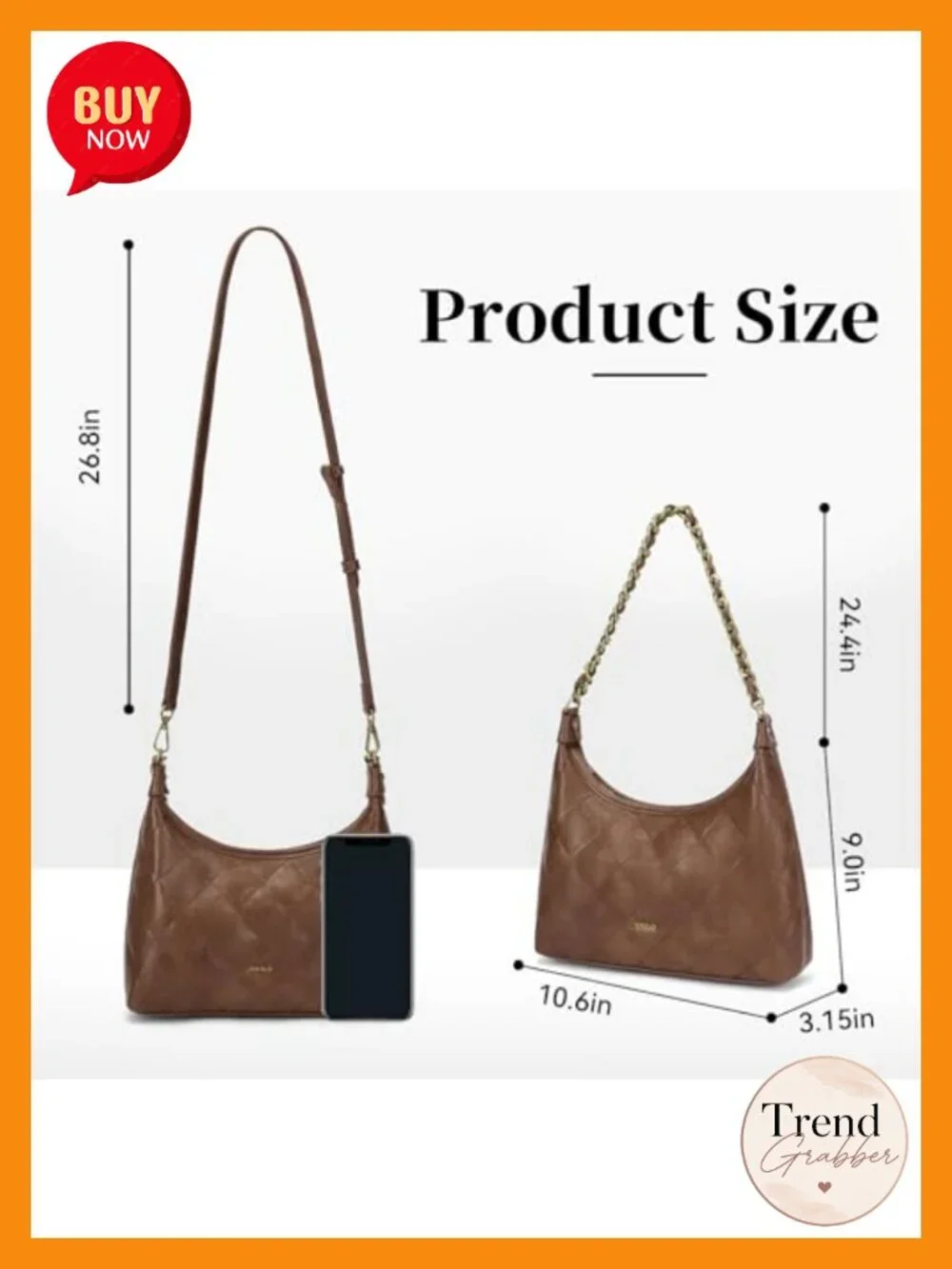 Vegan Leather Crescent Shoulder Bag, Cute Small Hobo Purse for Women, Crossbody